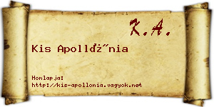 Kis Apollónia névjegykártya