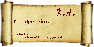 Kis Apollónia névjegykártya